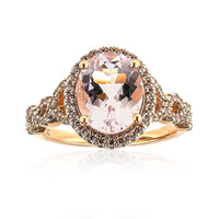 Anillo en oro con Berilo rosa no calentado