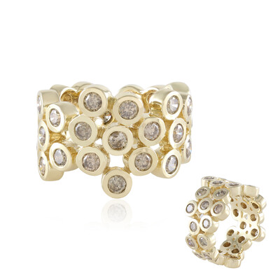 Anillo en oro con Diamante champán I2 (de Melo)