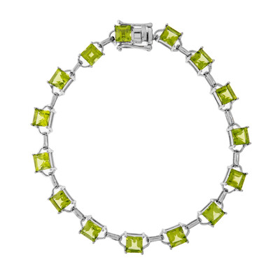 Brazalete en plata con Peridoto de Arizona