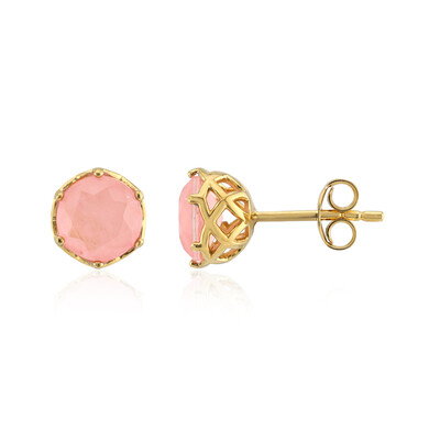 Pendientes en plata con Cuarzo rosa pastel