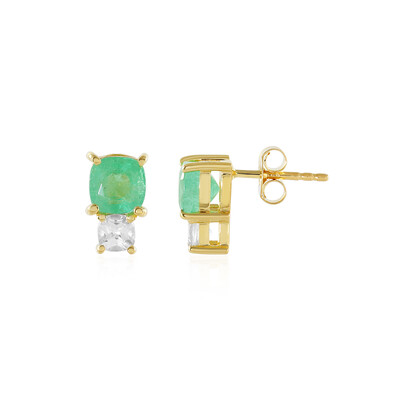 Pendientes en plata con Esmeralda de Rusia