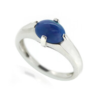 Anillo en plata con Ópalo azul neón
