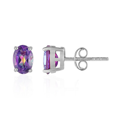 Pendientes en plata con Topacio mísitico blueberry