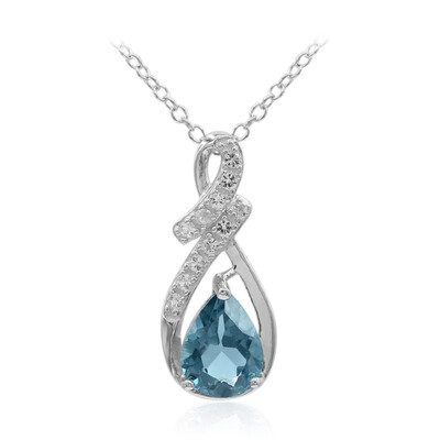 Collar en plata con Topacio azul de Londres