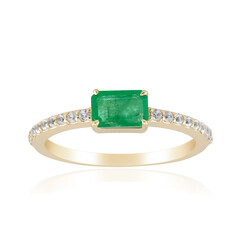 Anillo en oro con Esmeralda de Zambia