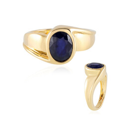 Anillo en plata con Zafiro azul de Madagascar