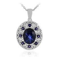 Collar en plata con Zafiro estrella azul