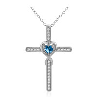 Collar en plata con Topacio azul de Londres