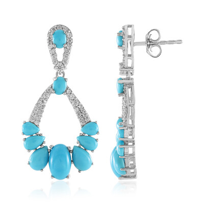 Pendientes en plata con Turquesa bella durmiente