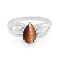 Anillo en plata con Ojo de tigre rojo
