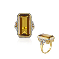 Anillo en plata con Cuarzo champán