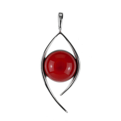 Colgante en plata con Ámbar colombiano rojo (dagen)