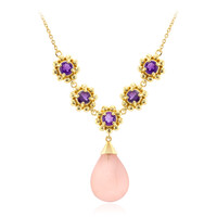Collar en plata con Calcedonia rosa