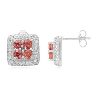 Pendientes en plata con Rubí rojo atardecer