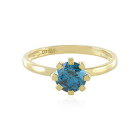 Anillo en oro con Diamante azul I2