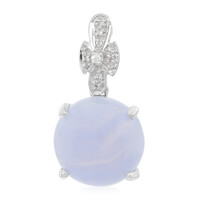 Colgante en plata con Ágata de lazo azul