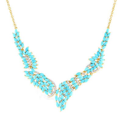 Collar en plata con Turquesa bella durmiente