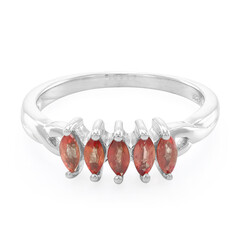 Anillo en plata con Rubí rojo atardecer