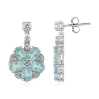 Pendientes en plata con Apatita azul