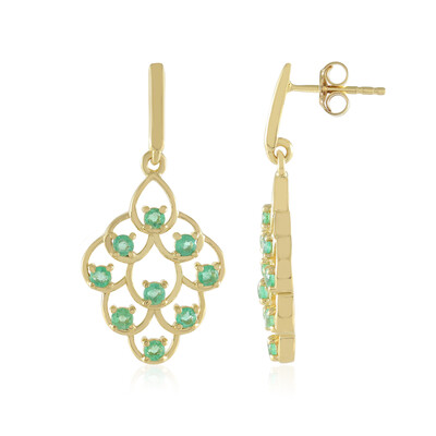 Pendientes en plata con Esmeralda de Rusia