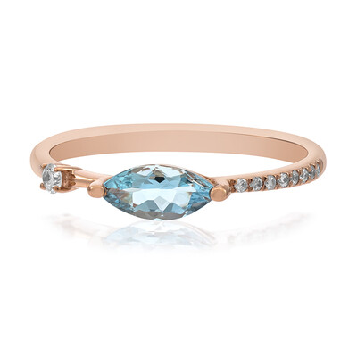 Anillo en oro con Aguamarina de Brasill AAA (CIRARI)
