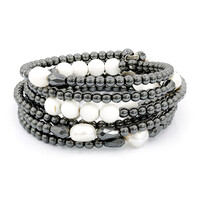 Brazalete en plata con Hematita (Dallas Prince Designs)