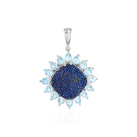 Colgante en plata con Ágata azul brillante