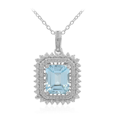 Collar en plata con Topacio azul cielo