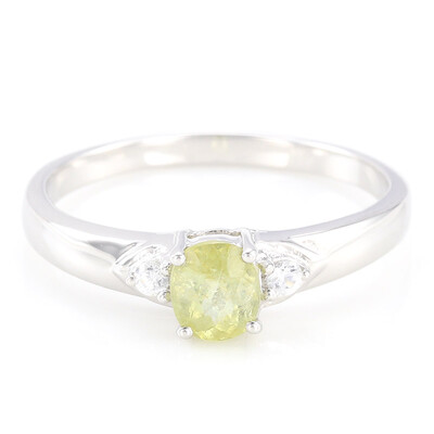 Anillo en plata con Turmalina cuprífera