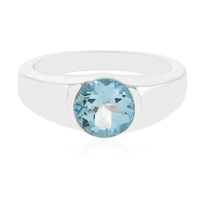 Anillo en plata con Topacio azul cielo
