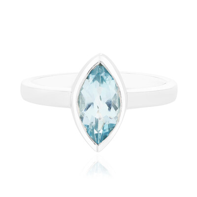 Anillo en plata con Topacio azul cielo