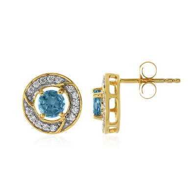 Pendientes en plata con Topacio azul de Londres