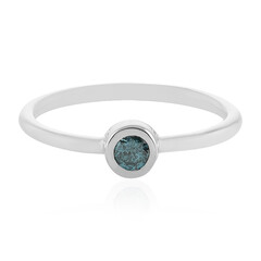 Anillo en plata con Diamante azul