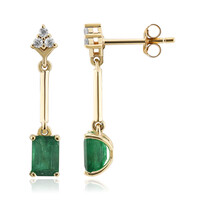 Pendientes en oro con Esmeralda de Zambia