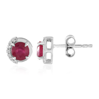 Pendientes en plata con Rubí de Bemainty