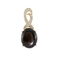 Colgante en oro con Zafiro estrella negra