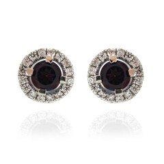 Pendientes en plata con Topacio color mora