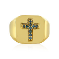 Anillo en plata con Diamante azul I4