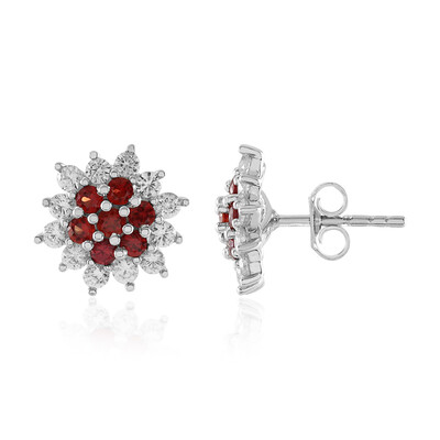 Pendientes en plata con Rubí de Tanzania (Adela Silber)