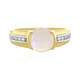 Anillo en plata con Piedra de luna arco iris de Tanzania