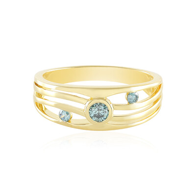Anillo en plata con Diamante azul I2