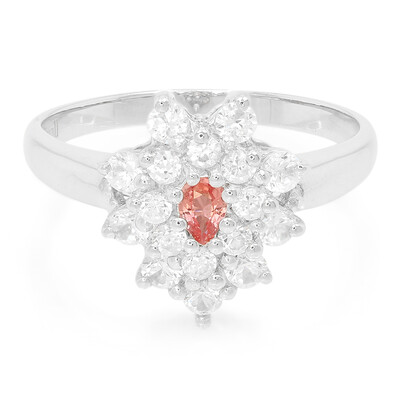 Anillo en plata con Zafiro Padparadscha