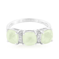 Anillo en plata con Prehnita