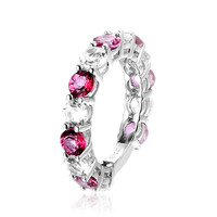 Anillo en plata con Topacio rosa