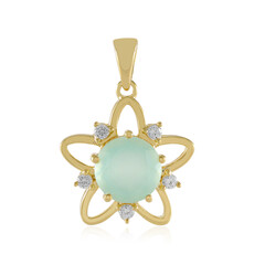 Colgante en plata con Calcedonia agua