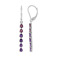 Pendientes en plata con Amatista de Zambia