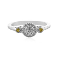 Anillo en plata con Diamante amarillo I2