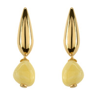 Pendientes en plata con Ámbar báltico Milky