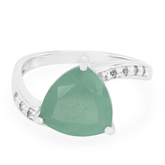 Anillo en plata con Calcedonia verde
