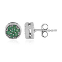 Pendientes en plata con Esmeralda de Rusia